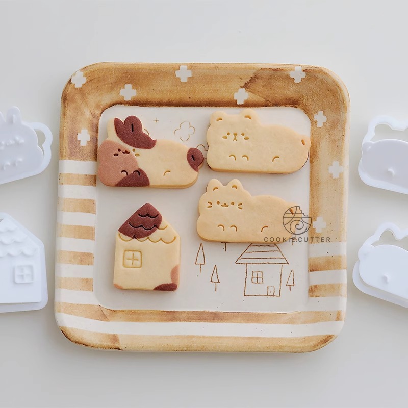 Bunny Cake Mold - 만화 동물 쿠키 커터 동물 귀여운