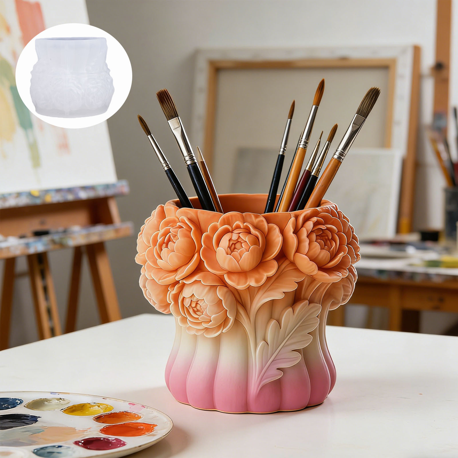 3D 장미 꽃병 실리콘 몰드 DIY 펜 홀더 보관 용기 - Potsticker Mold 리뷰 및 가격