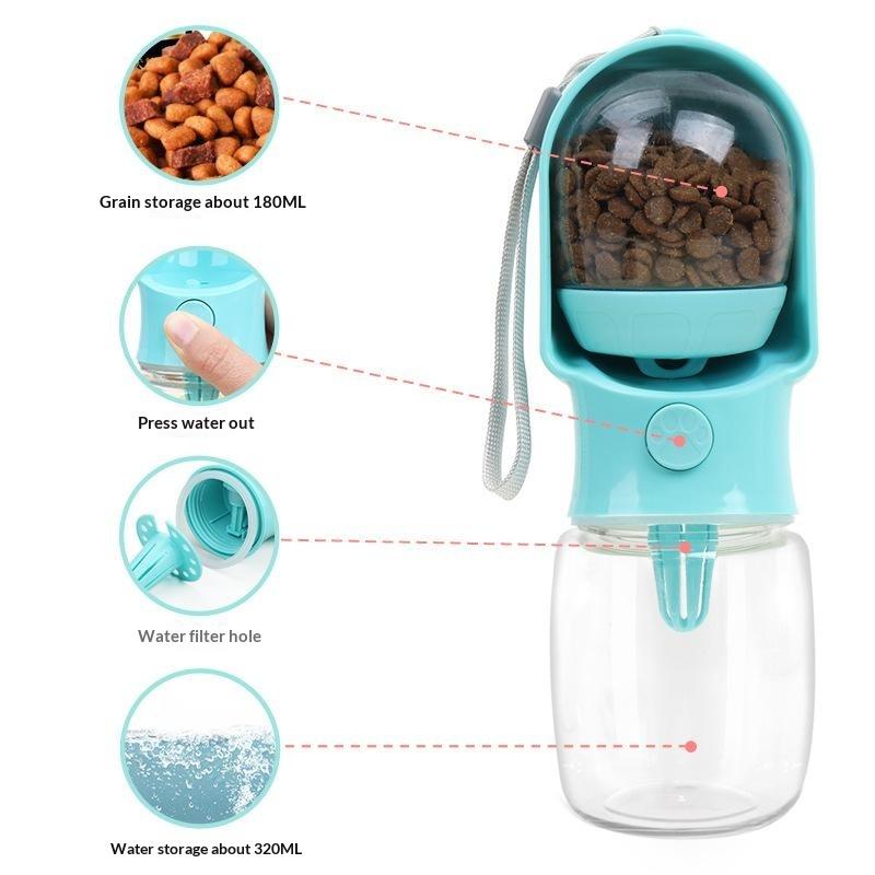 휴대용 2 in 1 애완동물 물통/사료통, 압력식 디스 - Hot Dog Press 리뷰 및 가격