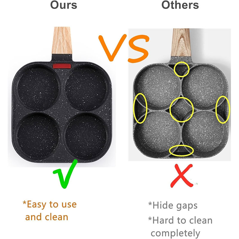 뚜껑이 있는 깊은 계란 프라이팬 4컵 논스틱 화강암 오 - Egg Waffle Pan 리뷰 및 가격