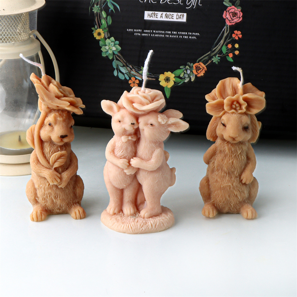 3D 꽃 토끼 양초 실리콘 금형 DIY 비누 수지 석고 - Bunny Cake Mold 리뷰 및 가격