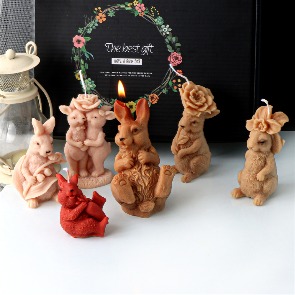 3D 꽃 토끼 양초 실리콘 금형 DIY 비누 수지 석고 - Bunny Cake Mold 리뷰 및 가격