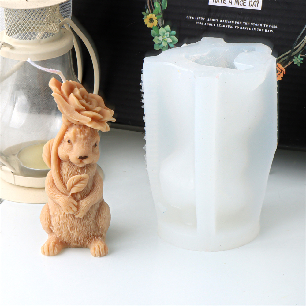 3D 꽃 토끼 양초 실리콘 금형 DIY 비누 수지 석고 - Bunny Cake Mold 리뷰 및 가격